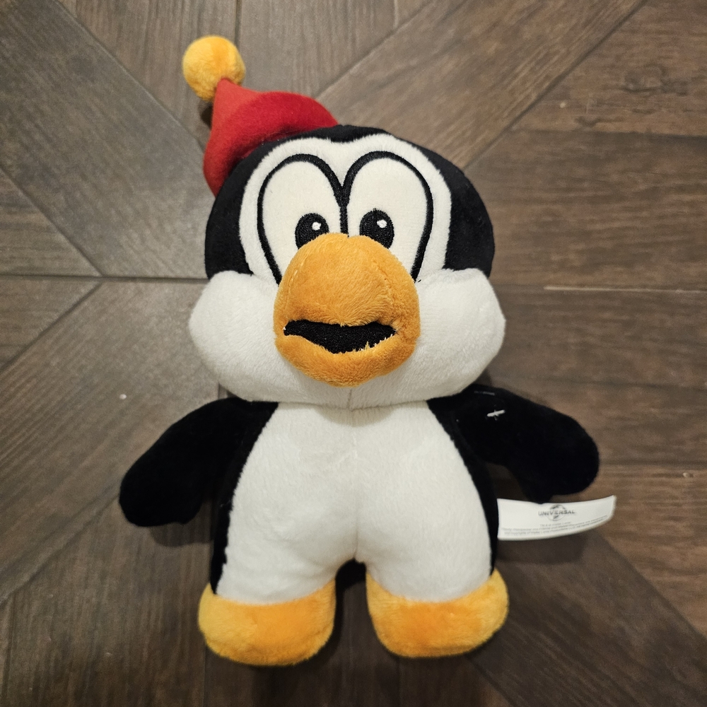 Universal Chilly Willy Soft Toy Plush Penguin w Red and Yellow Accents